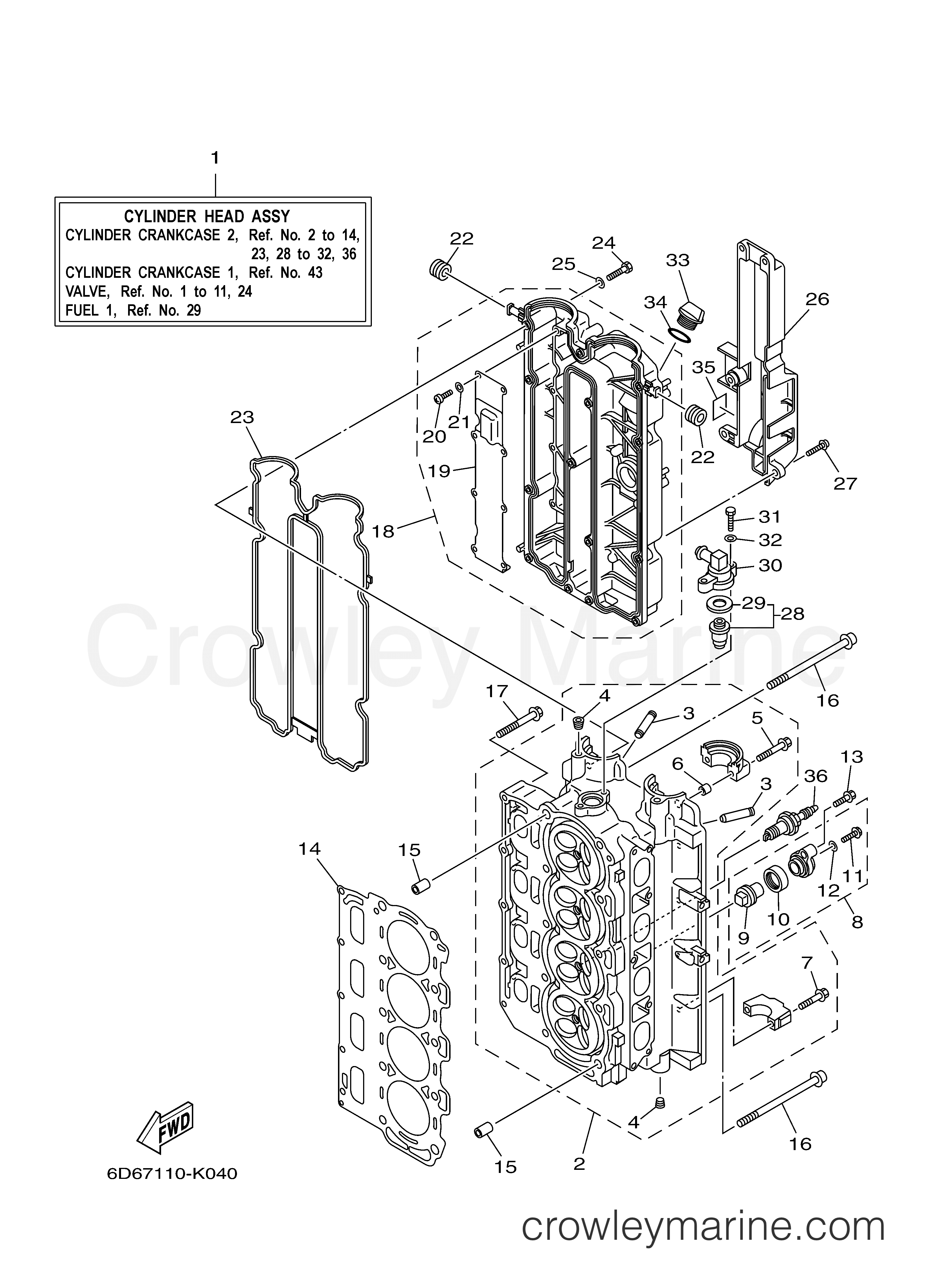 Yamaha Motors F90TXR - CYLINDER CRANKCASE 2
