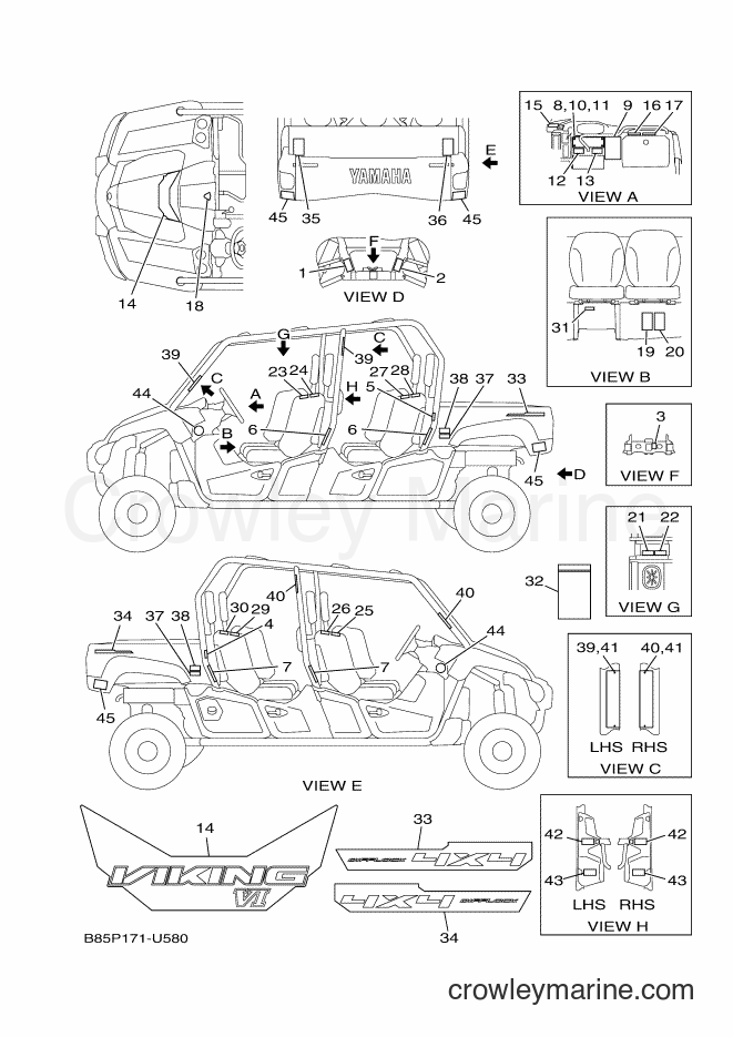 2019 ATV YXC700E - YXC700E (B85P) [010] - EMBLEM & LABEL 1