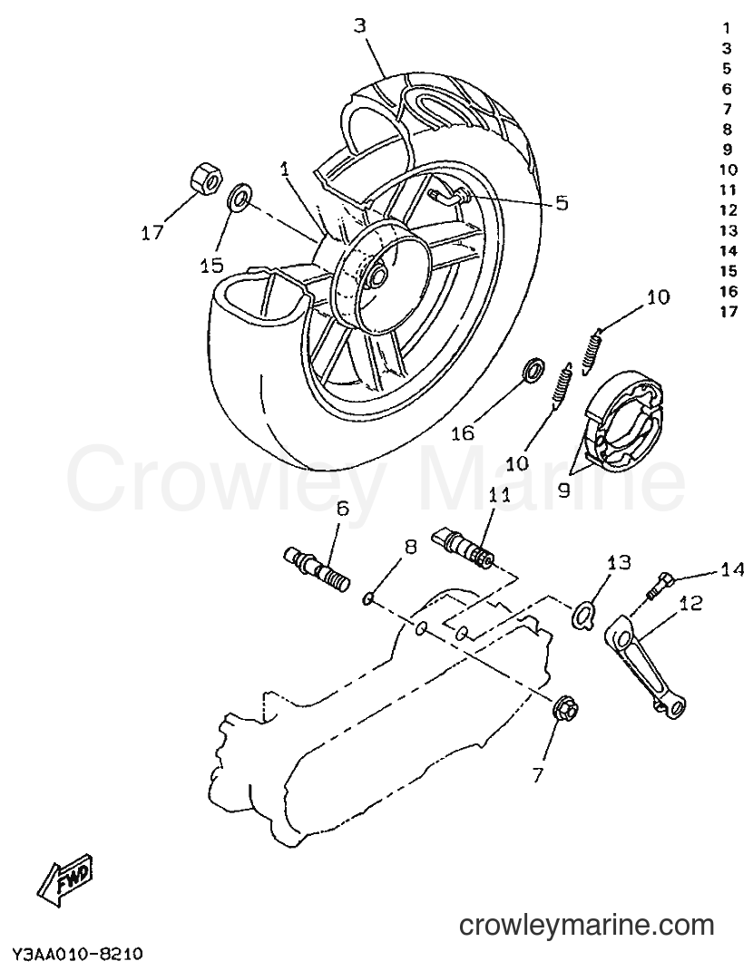 1995 Scooter CW50R - CW50R (4RD1) [999] - REAR WHEEL