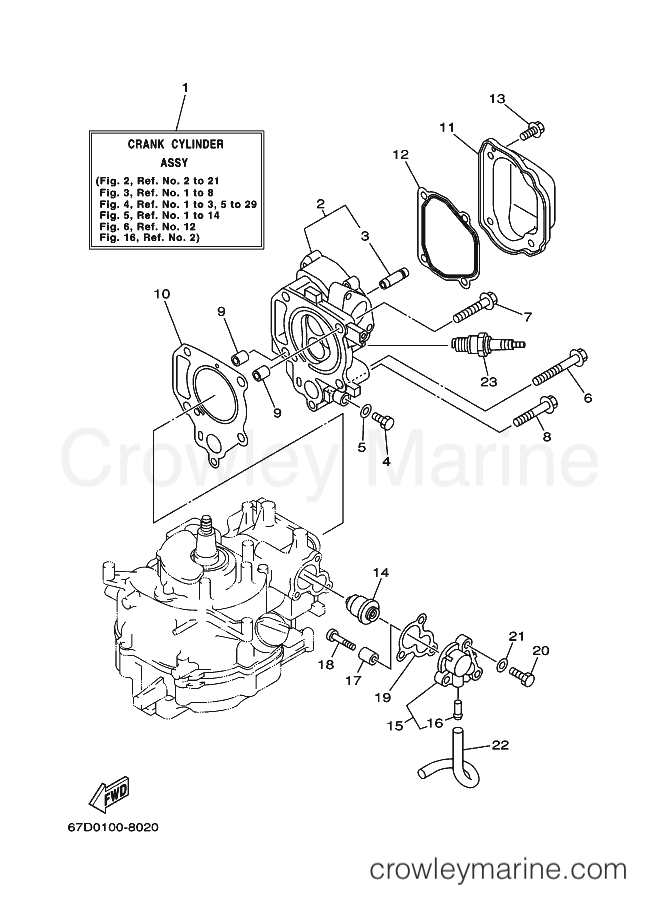 Yamaha Motors F4A (68D2) [030] - CYLINDER & CRANKCASE 1