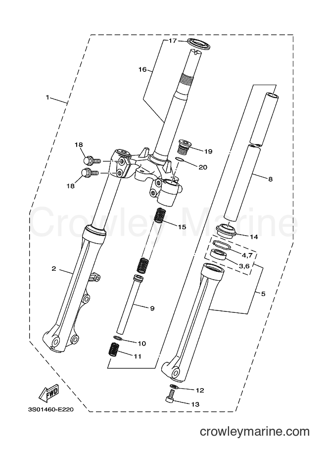 Yamaha Motors T110LSE (4D72) [010] - FRONT FORK