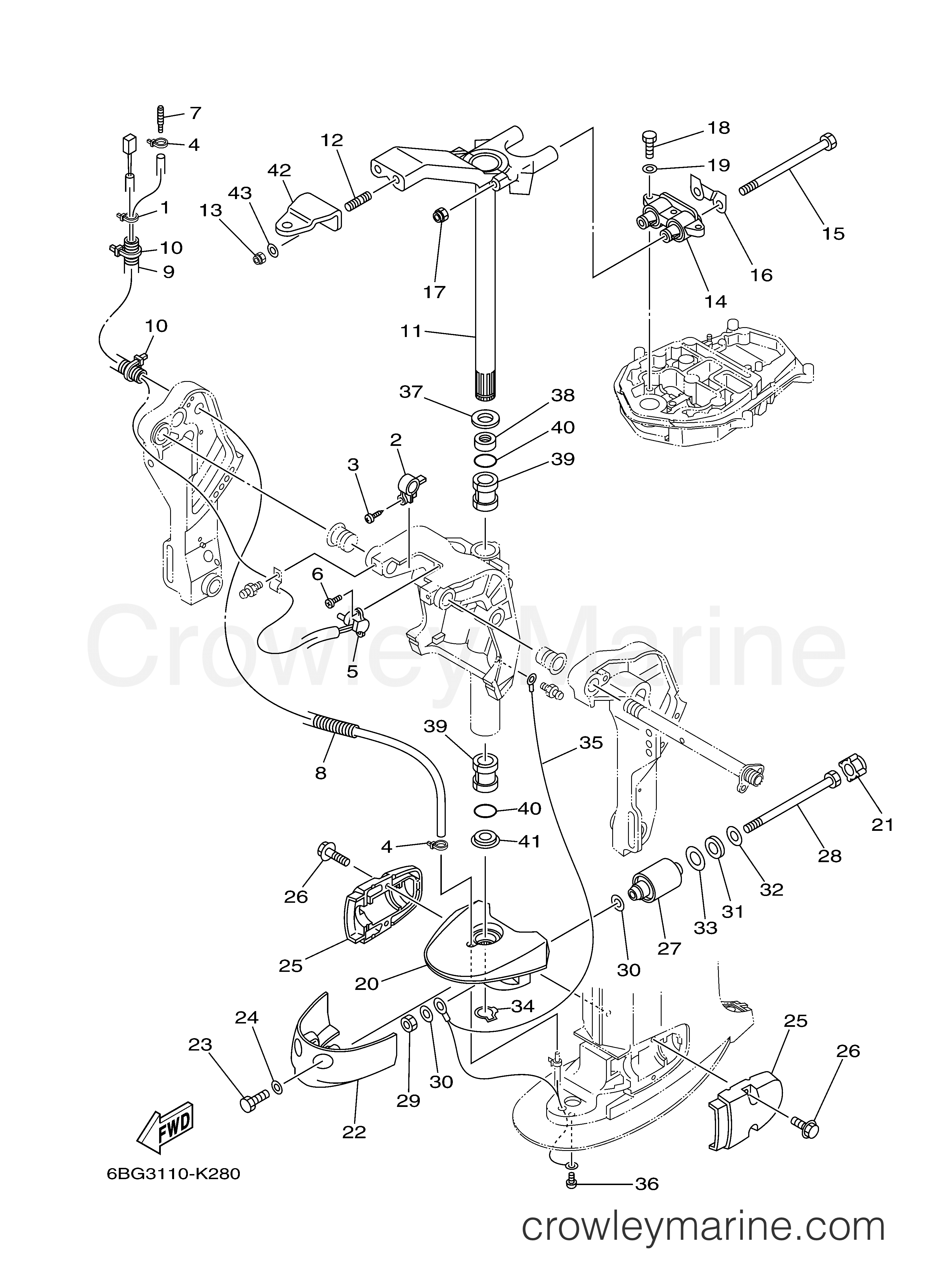 Yamaha Motors F40LA - BRACKET 3