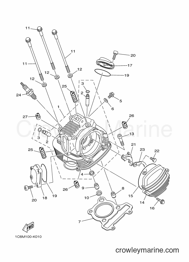 2012 Dirt Bike TT-R230B - TT-R230B (1C6R) [010] - CYLINDER HEAD