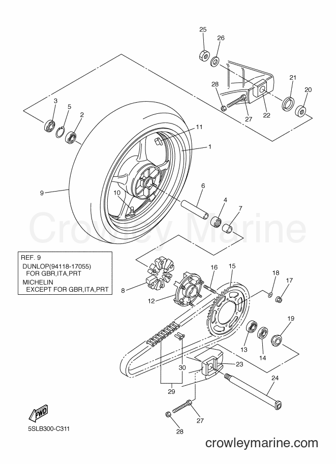 Yamaha Motors YZF-R6 (5SLB) [090] - REAR WHEEL