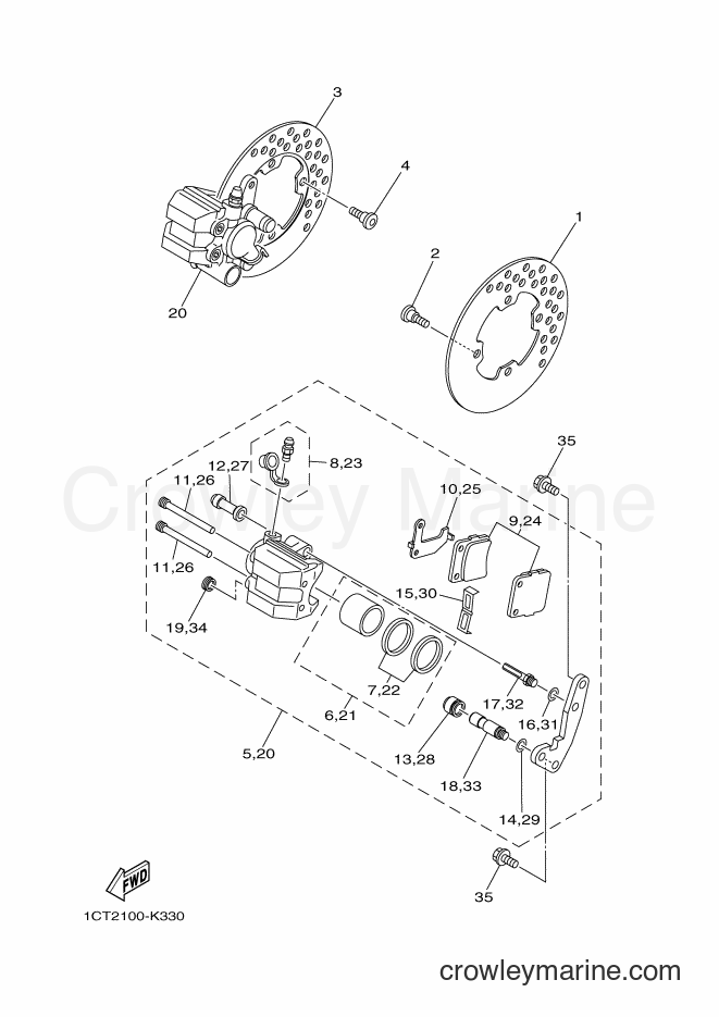 2012 ATV YFM350FWA - YFM350FWA (1NS3) [010] - FRONT BRAKE CALIPER