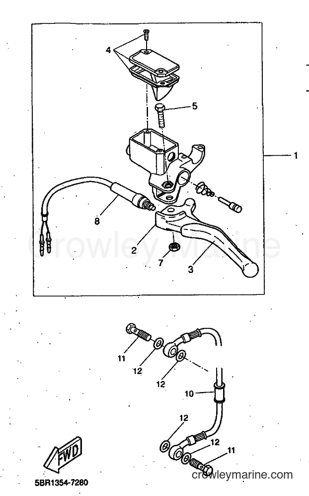 1998 Scooter YQ50 - YQ50 (5DP2) [999] - REAR MASTER CYLINDER