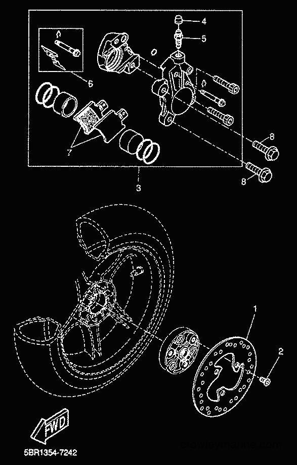 2000 Scooter YQ50L - YQ50L (5HEV) [010] - REAR BRAKE CALIPER