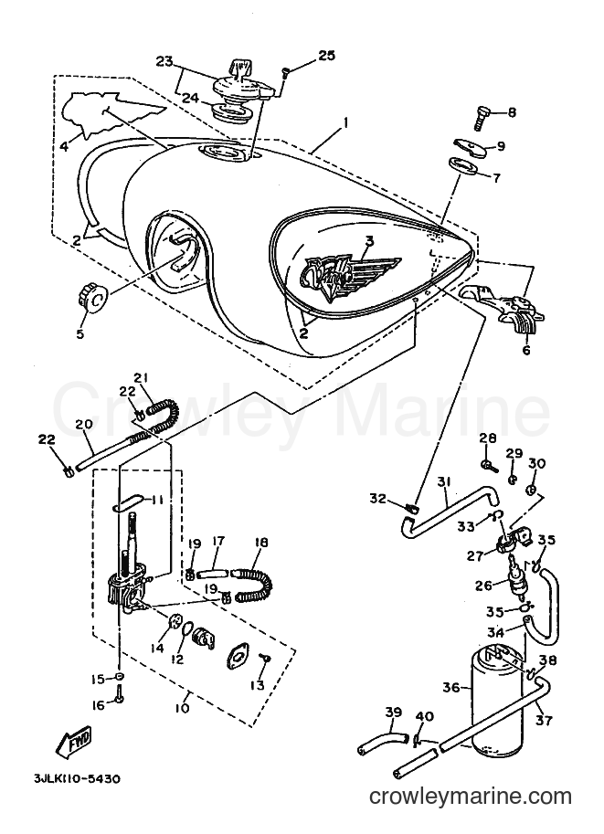 1998 Cruiser XV750 - XV750 (3JLX) [010] - FUEL TANK