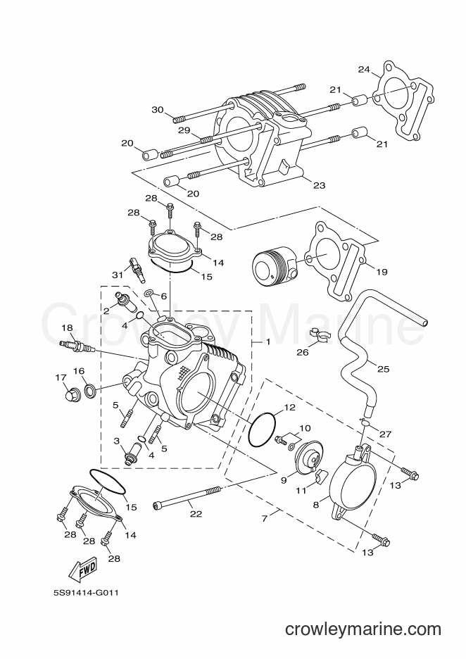2013 Scooter YW125 - YW125 (32S9) [010] - CYLINDER