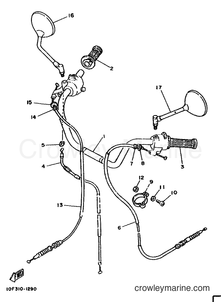 1989 Street Bike SR125 - SR125 (3MW2) [999] - STEERING HANDLE & CABLE