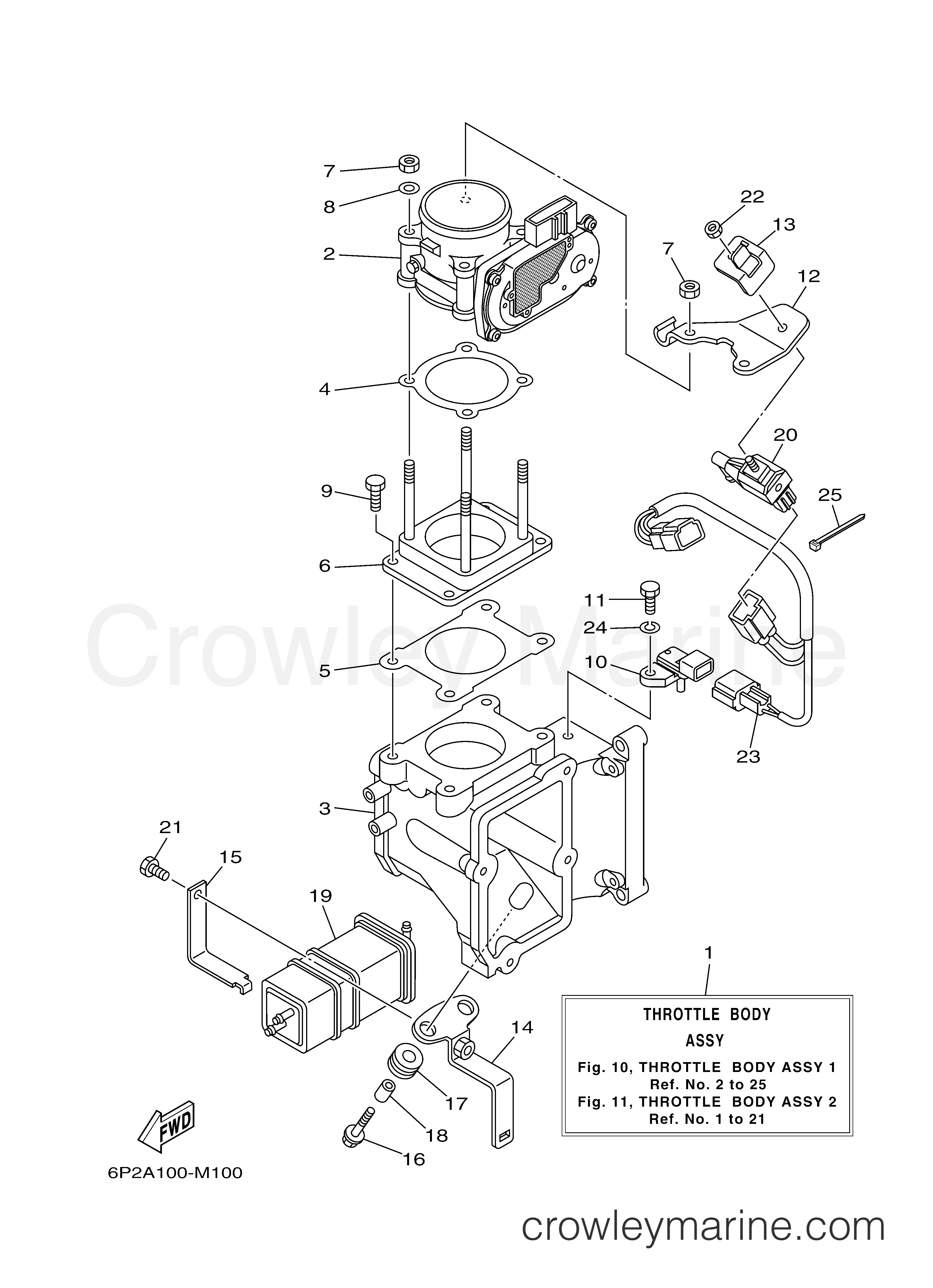 Yamaha Motors LF250XA - THROTTLE BODY ASSY 1