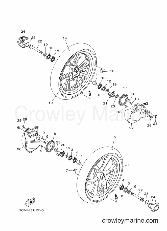 Yamaha Motors MW125A (2CM2) [050] - FRONT WHEEL