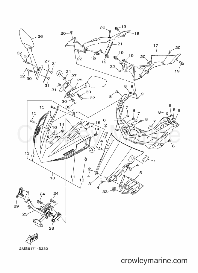 2017 Sport Bike YZF-R3 - YZF-R3 (2MS6) [010] - WINDSHIELD