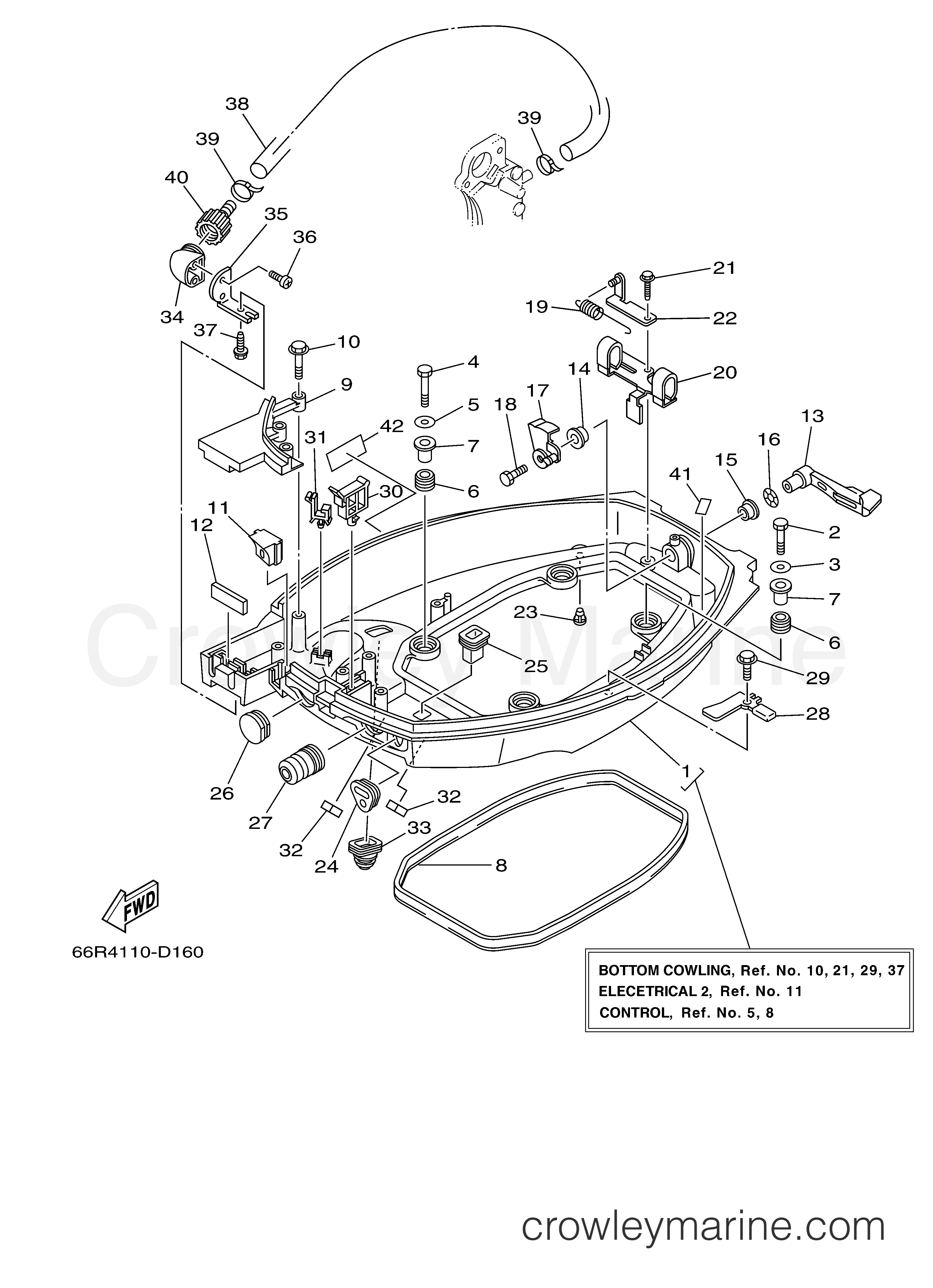 Yamaha Motors T9.9EXH2 - BOTTOM COWLING