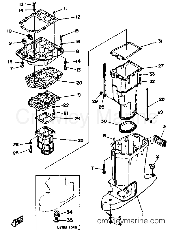 Yamaha Motors V6EXCELLF - UPPER CASING