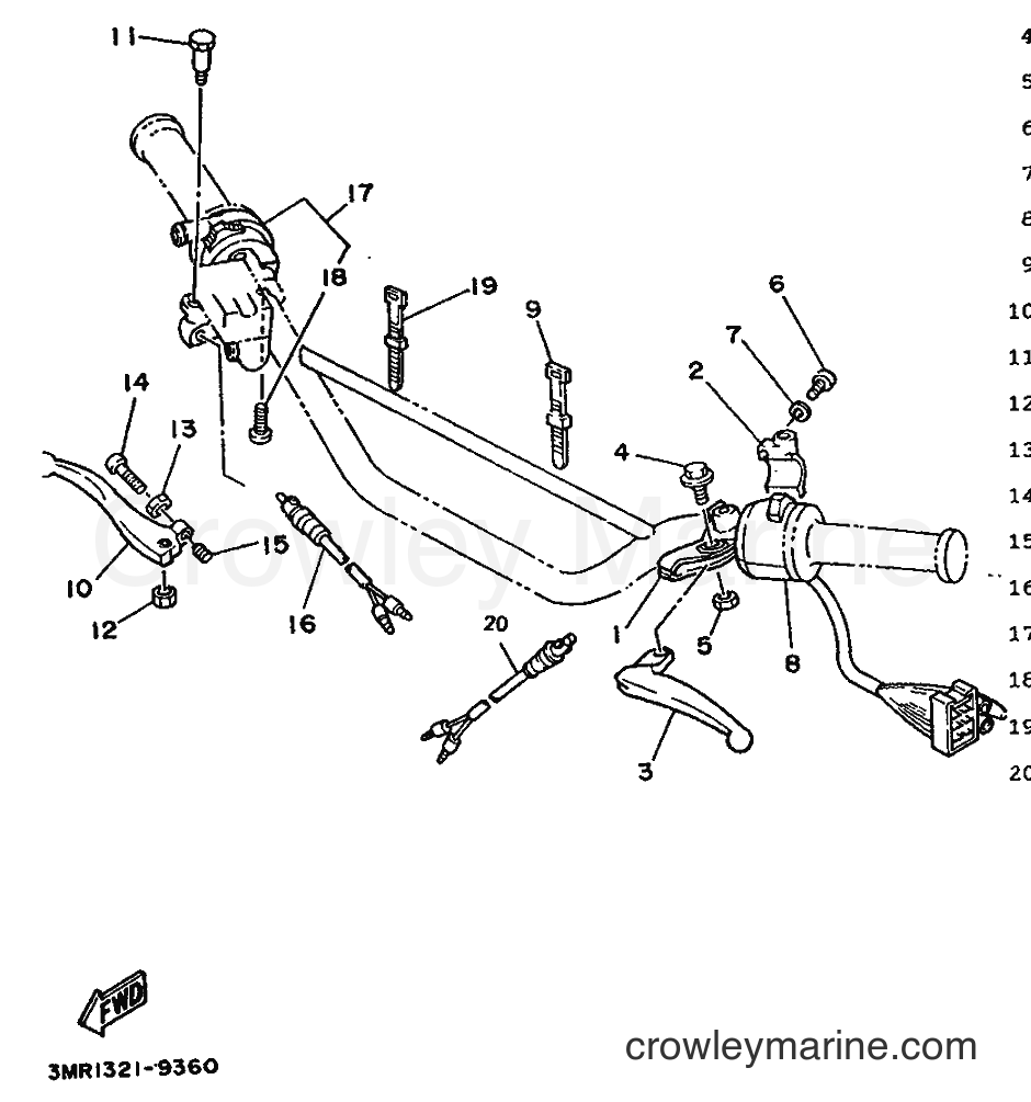 1992 Scooter DT50R - DT50R (4AD2) [999] - HANDLE SWITCH & LEVER