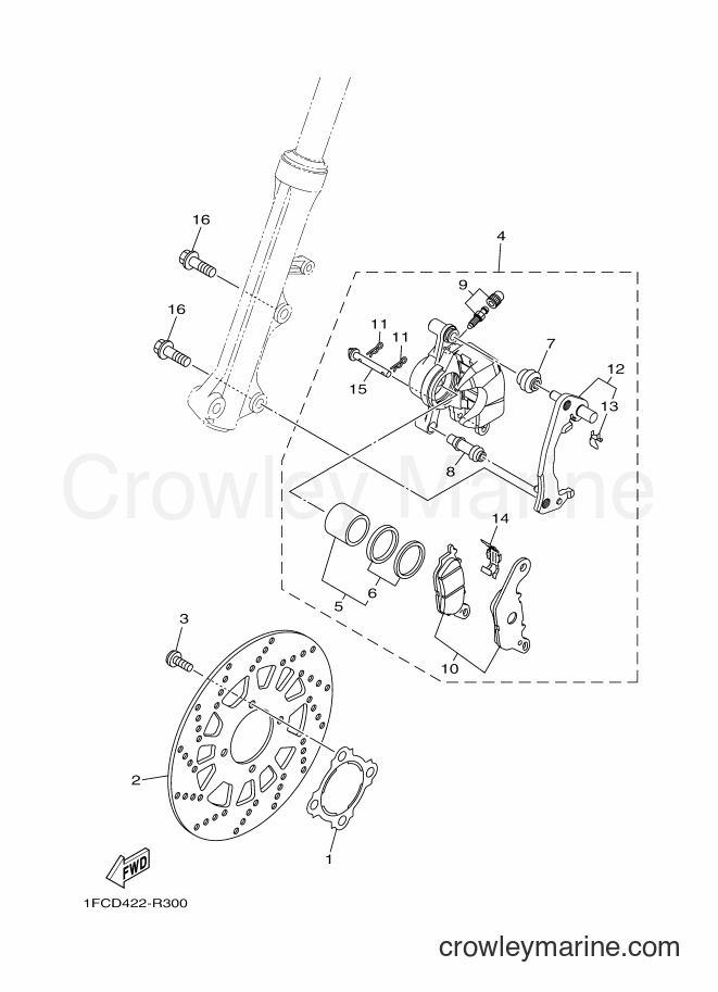 Yamaha Motors T115FLE (1FCF) [010] - FRONT BRAKE CALIPER
