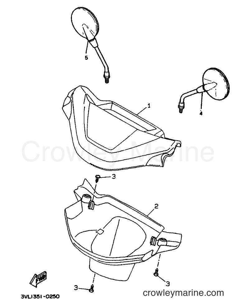 1990 Scooter CW50 - CW50 (3VL1) [999] - TOP COWLING
