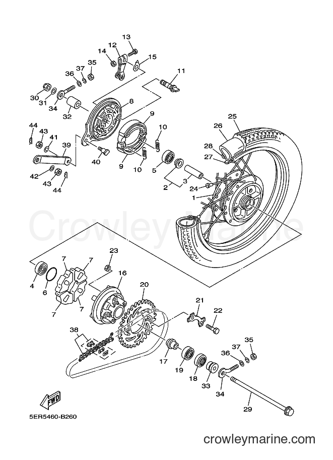 2003 Scooter T105E - T105E (5ER5) [010] - REAR WHEEL