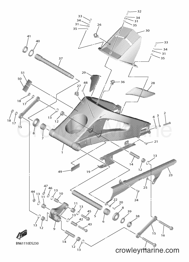 Yamaha Motors YZF600 (BN62) [010] - REAR ARM