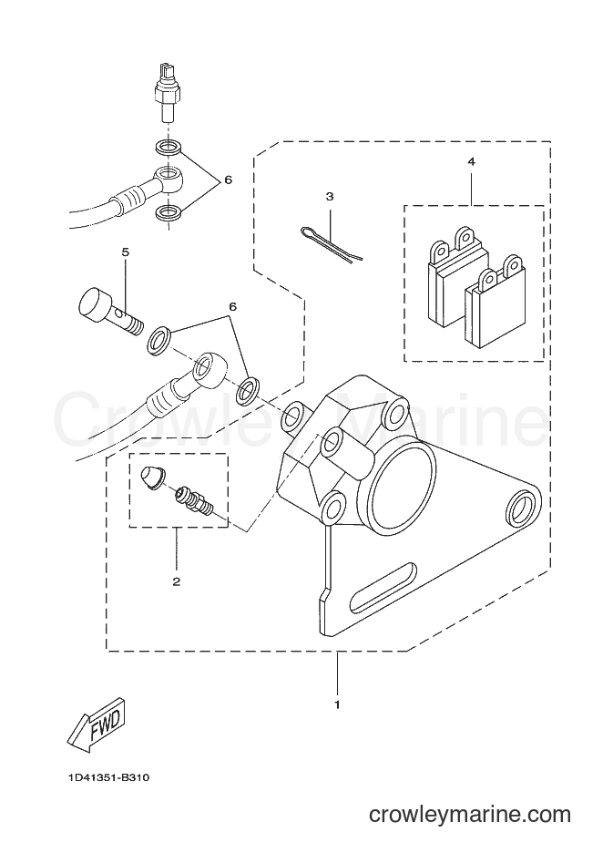 2010 Scooter DT50RSM - DT50RSM (14P9) [010] - REAR BRAKE CALIPER