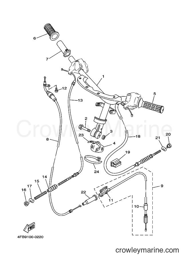 Yamaha Motors CY50 (3SAB) [010] - STEERING HANDLE & CABLE