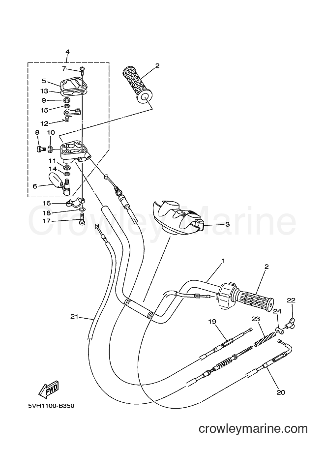 2003 ATV YFM400AN - YFM400AN (5VH2) [010] - STEERING HANDLE & CABLE