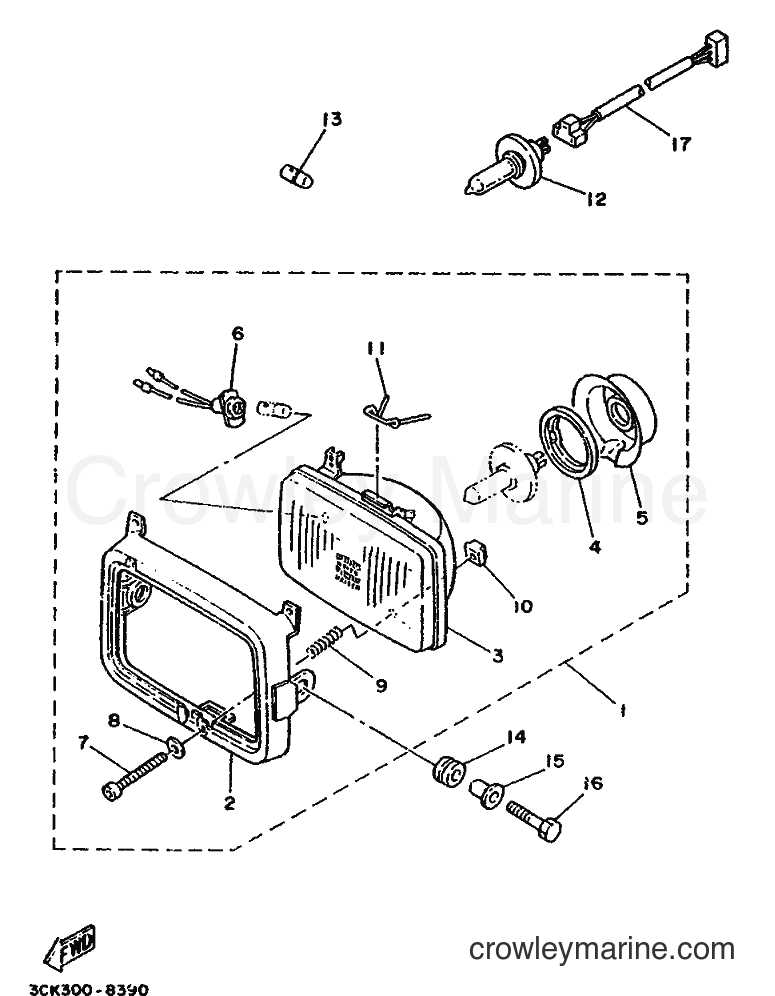 1990 Dirt Bike TDR250 - TDR250 (3CK2) [999] - HEADLIGHT