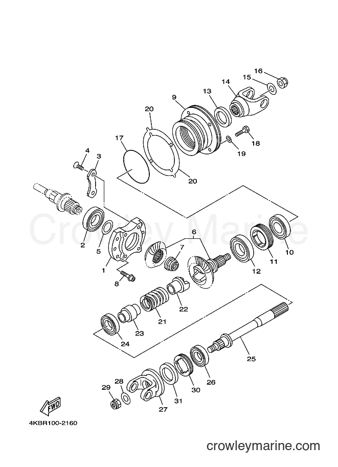 2002 ATV YFM400FWN - YFM400FWN (5FUB) [010] - MIDDLE DRIVE GEAR
