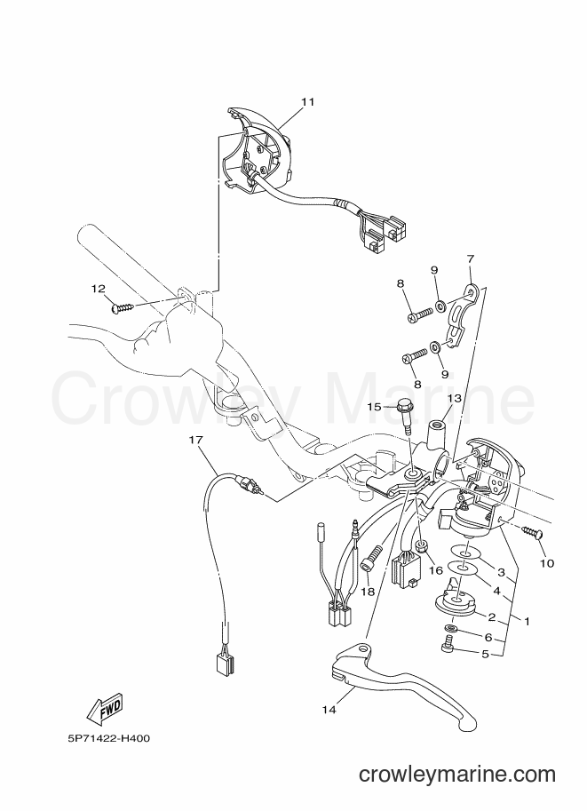 2010 Scooter T135HC - T135HC (5P72) [010] - HANDLE SWITCH & LEVER