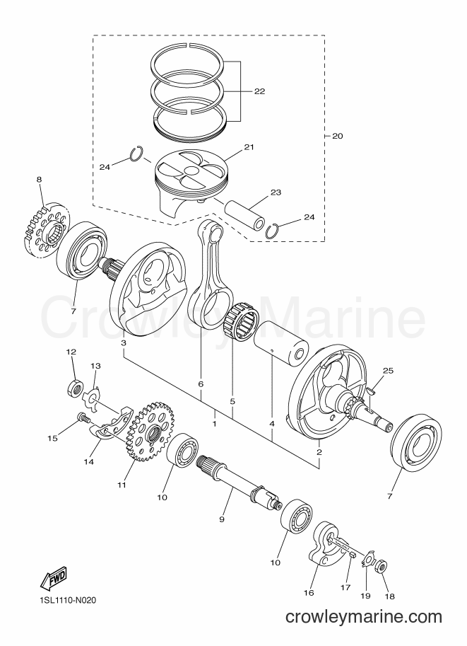 2014 Dirt Bike YZ450F - YZ450F (1SL2) [010] - CRANKSHAFT & PISTON