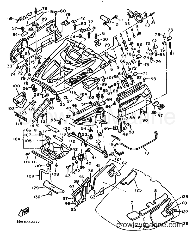1992 Snowmobile VX750 - VX750 (89A1) [010] - SHROUD