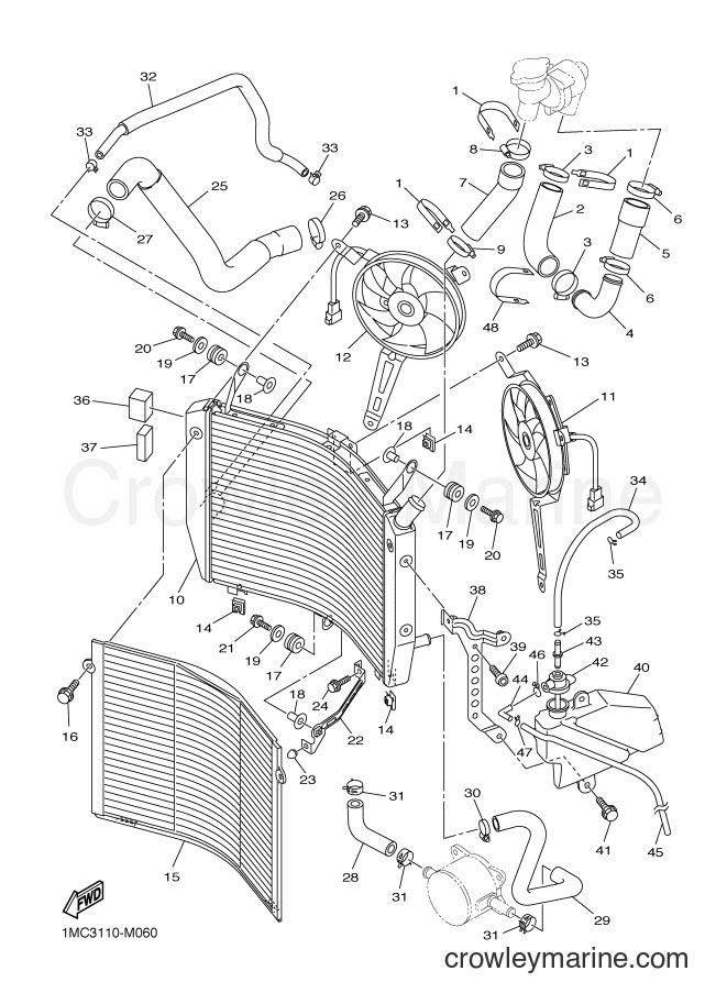 2014 Sport Bike FJR1300A - FJR1300A (1MCD) [010] - RADIATOR & HOSE