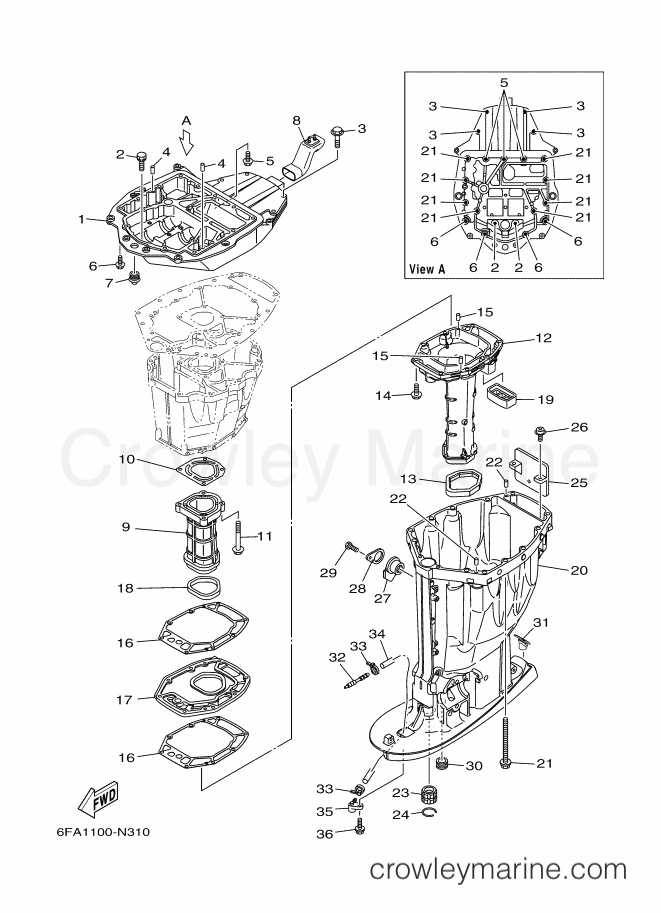 Yamaha Motors F175A (6FA2) [110] - UPPER CASING