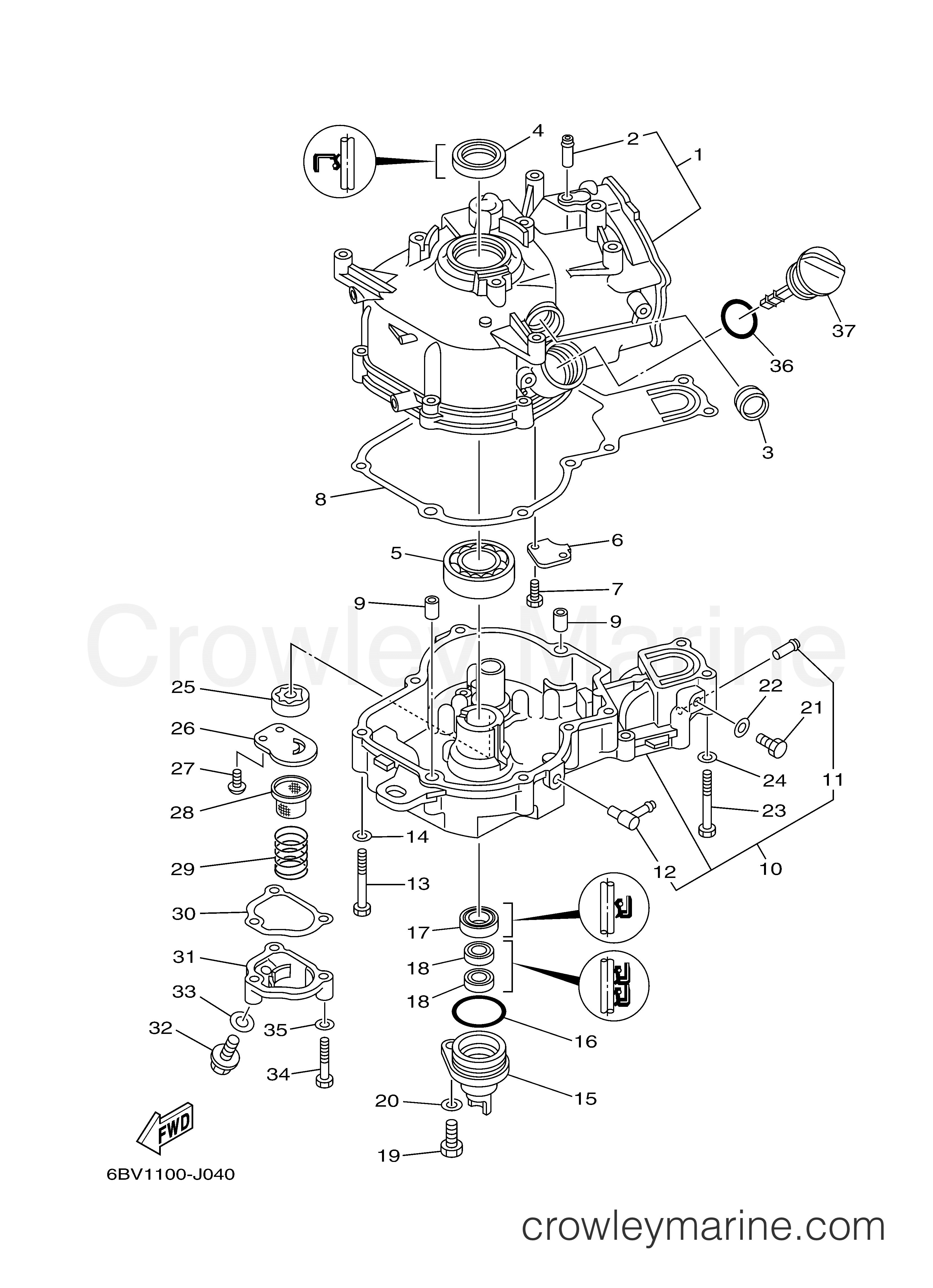 Yamaha Motors F4LMHA - CYLINDER CRANKCASE 2