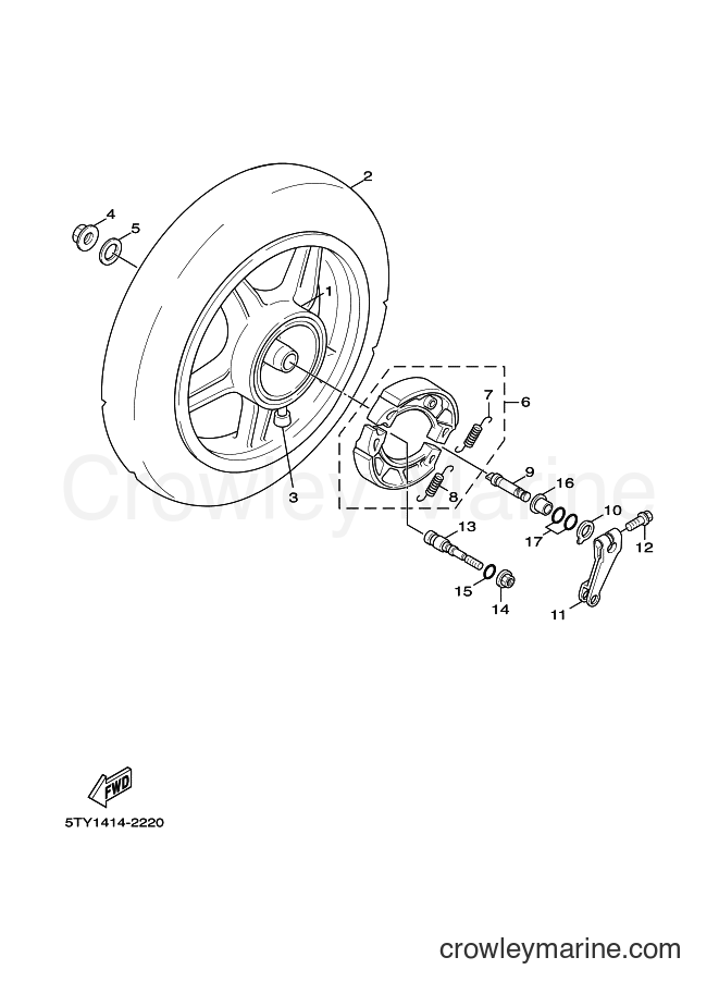 2005 Scooter XC125 - XC125 (5ML8) [040] - REAR WHEEL