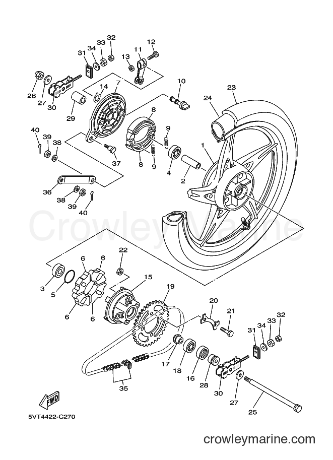 2004 Scooter T110C - T110C (5VT4) [010] - REAR WHEEL