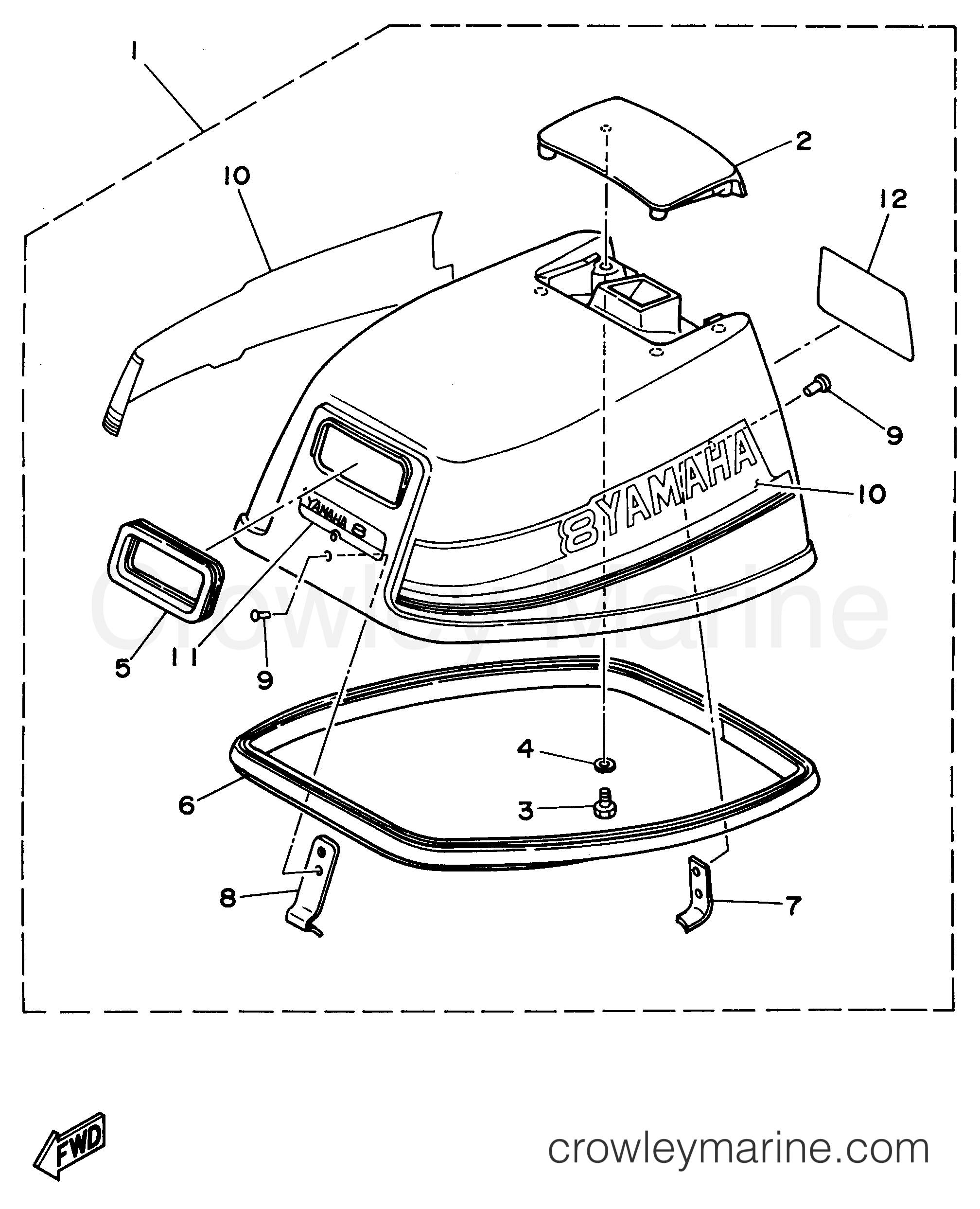 Yamaha Motors 8MSHT - TOP COWLING