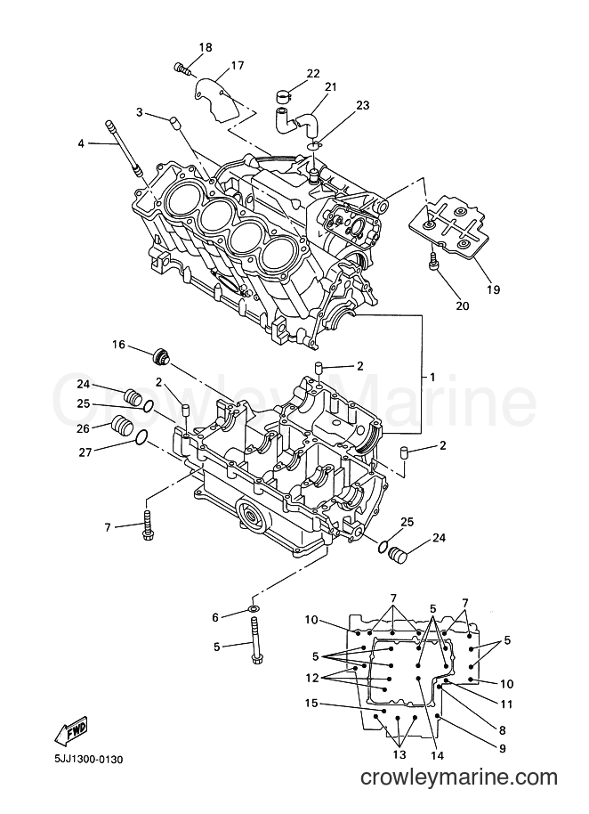 2000 Sport Bike YZF-R1 - YZF-R1 (5JJ1) [020] - CRANKCASE