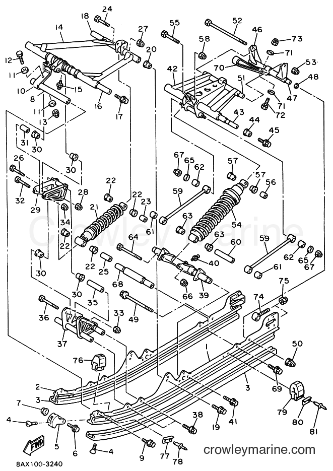 1993 Snowmobile VX750 - VX750 (8AX1) [040] - TRACK SUSPENSION 2