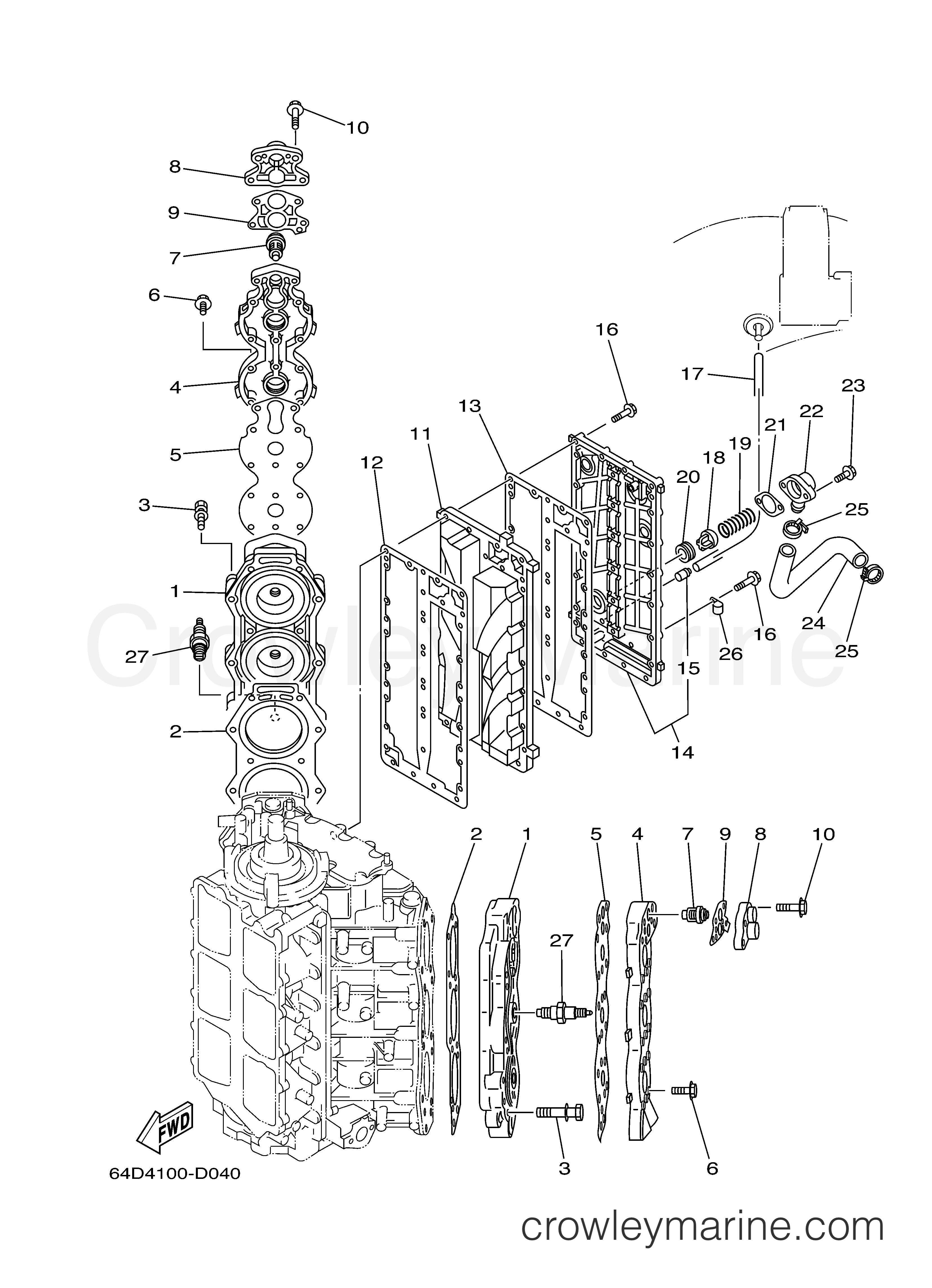 Yamaha Motors V150TLRD - CYLINDER CRANKCASE 2