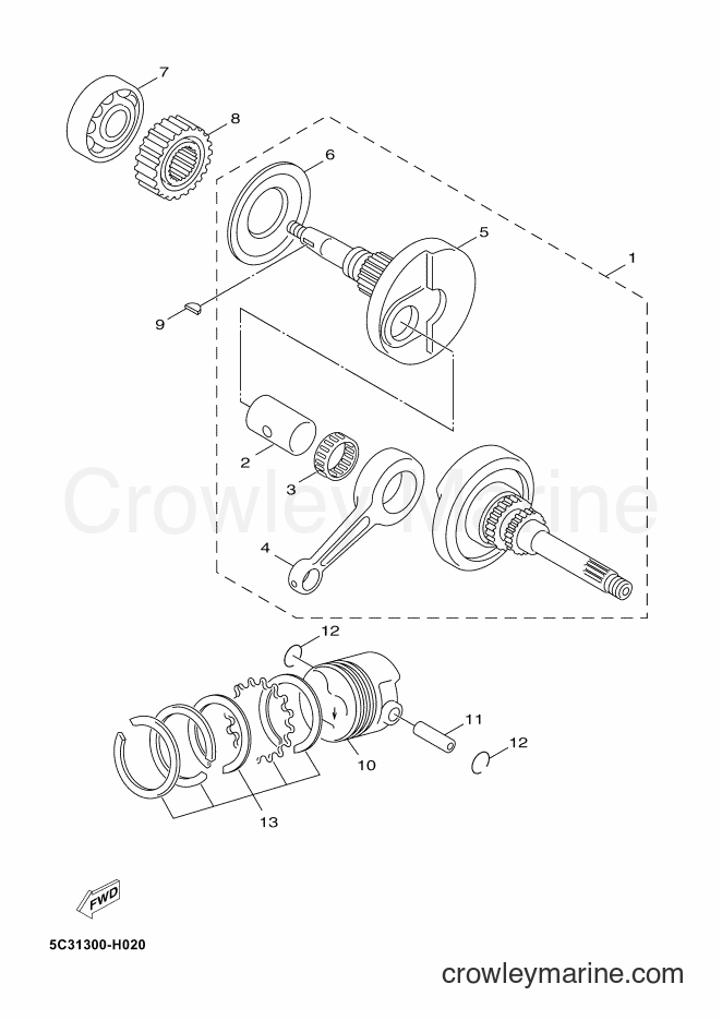 Yamaha Motors YN50F (2AC2) [020] - CRANKSHAFT & PISTON