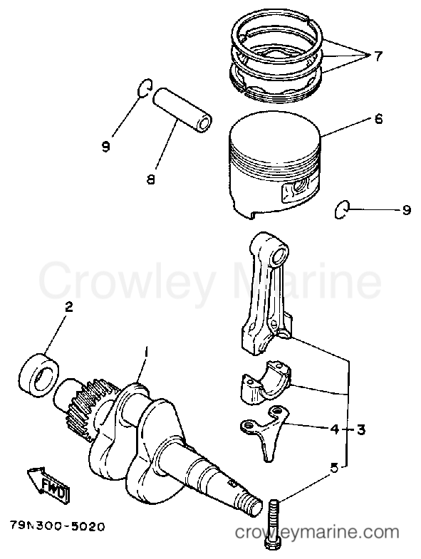 Yamaha Motors YS624T - CRANKSHAFT-PISTON