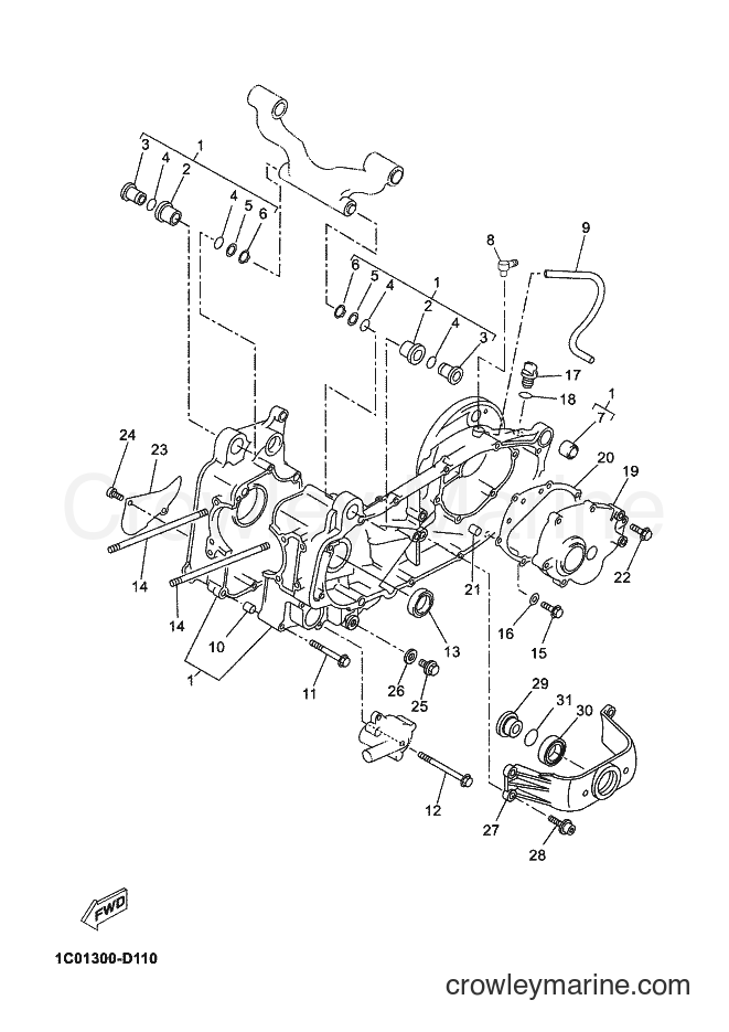 2007 Scooter YP250R - YP250R (1C04) [030] - CRANKCASE