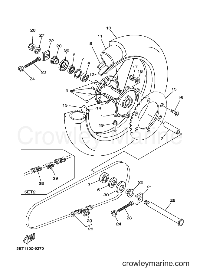 Yamaha Motors YZ125 (5ET2) [010] - REAR WHEEL