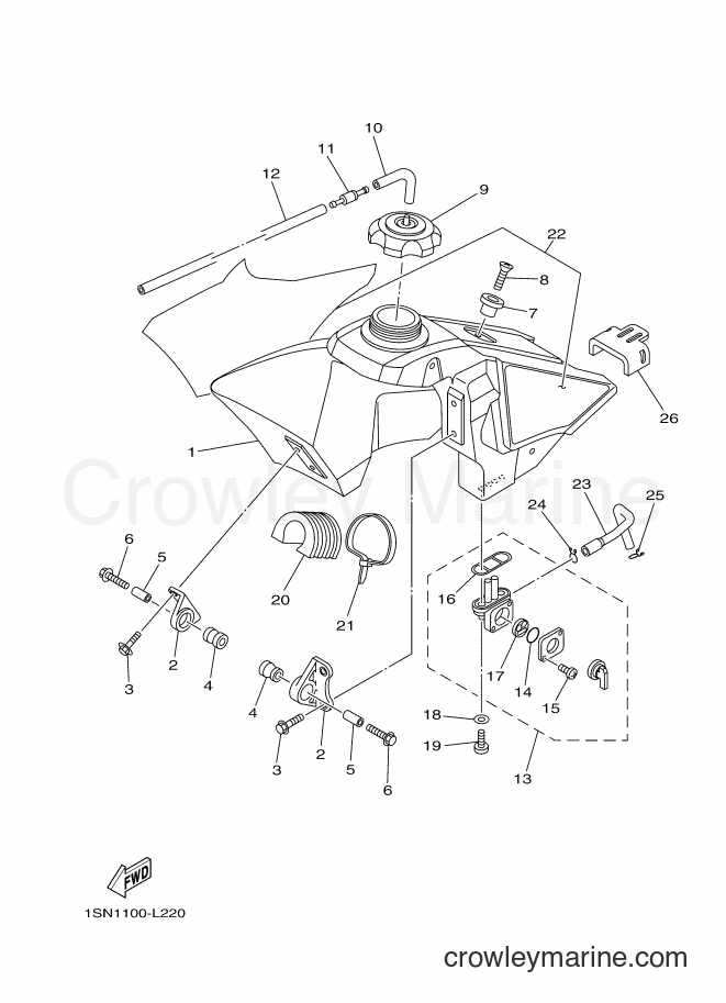 2012 Dirt Bike YZ85 - YZ85 (1SN1) [070] - FUEL TANK