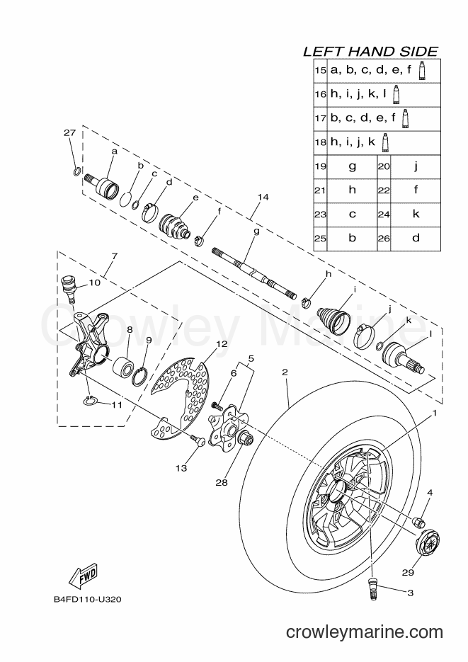 2019 ATV YFM700FWAD - YFM700FWAD (B4FF) [010] - FRONT WHEEL