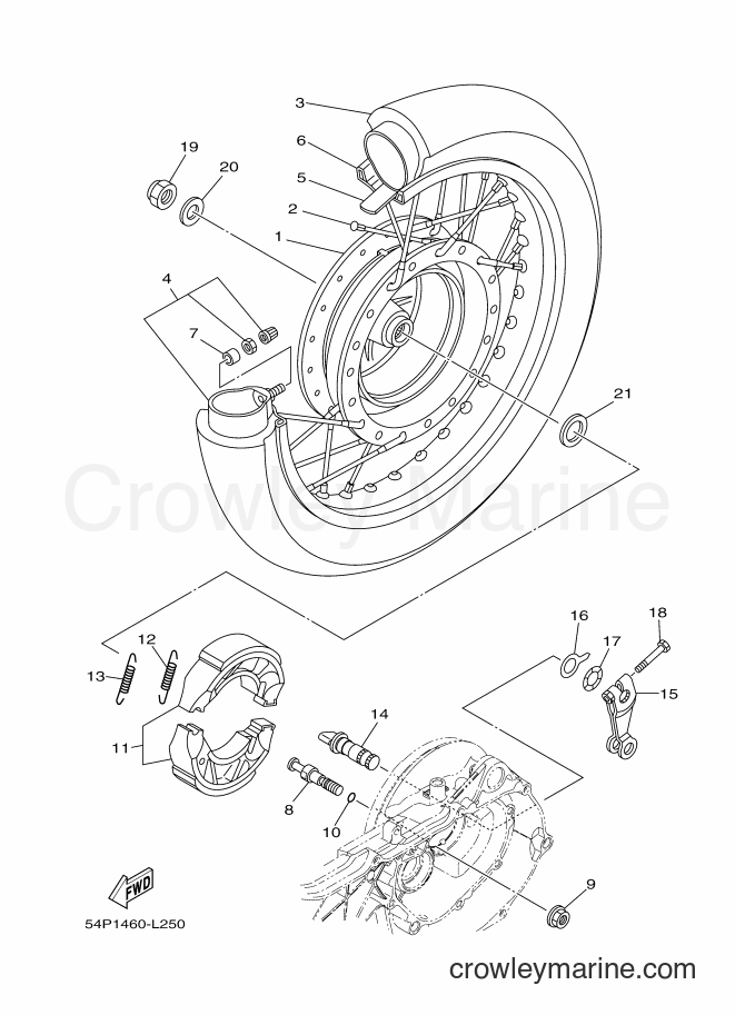 2013 Scooter AL115FC - AL115FC (54PC) [010] - REAR WHEEL FOR SPOKE WHEEL