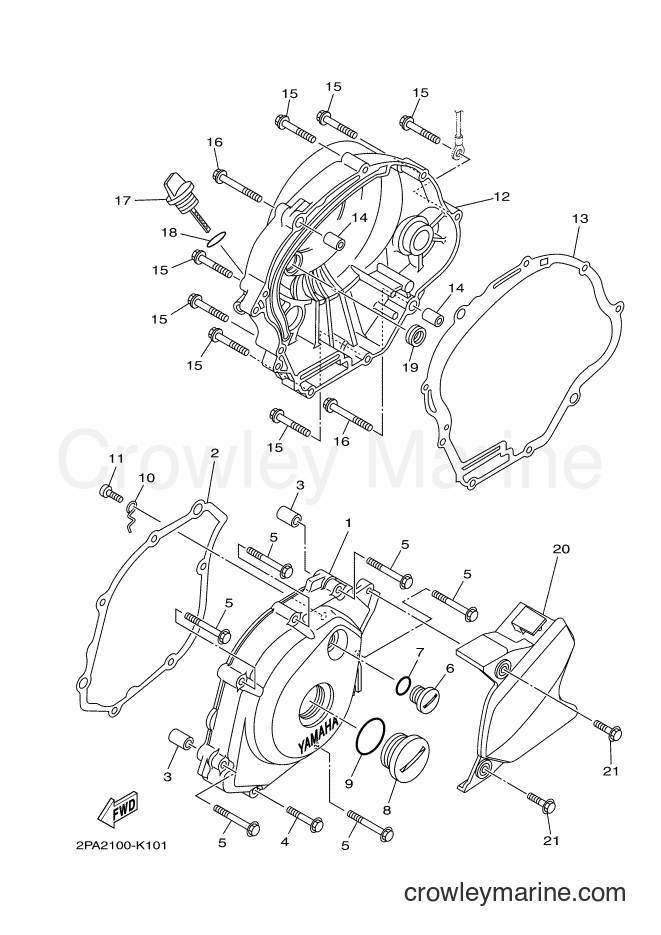 2012 ATV YFM125R - YFM125R (2PA5) [010] - CRANKCASE COVER 1