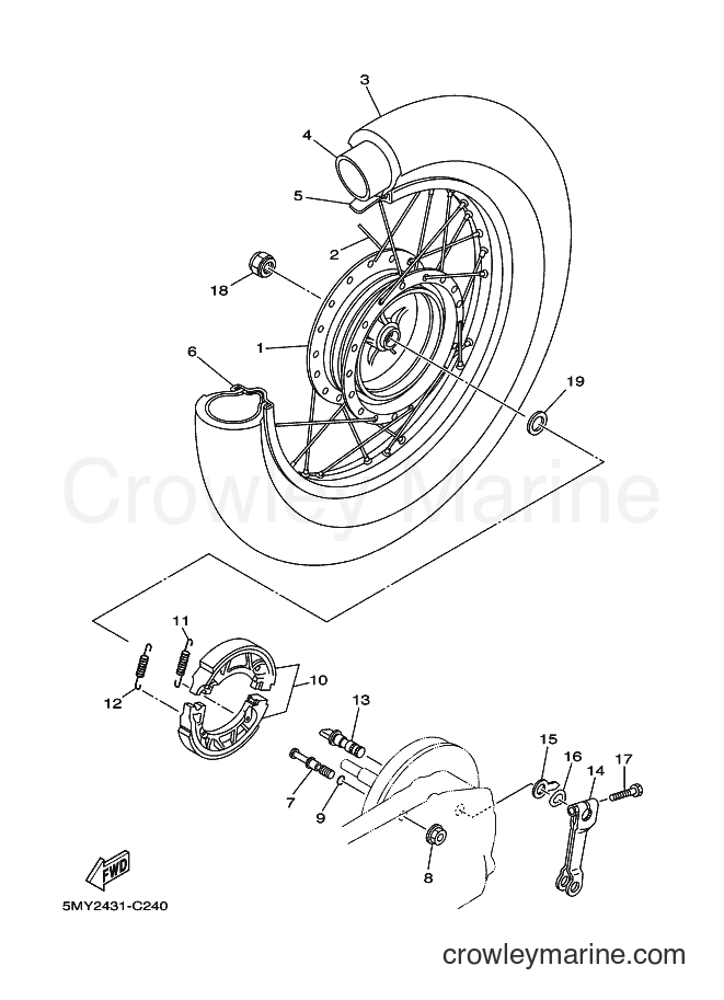 2007 Scooter AT115C - AT115C (2B56) [010] - REAR WHEEL FOR SPOKE WHEEL